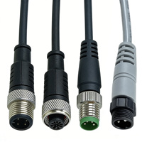 Connecteur de câble étanche à filetage M10, orientation droite, 4, 5 ou 6 broches, IP67/IP68, fiche femelle vers mâle, faisceau de câbles