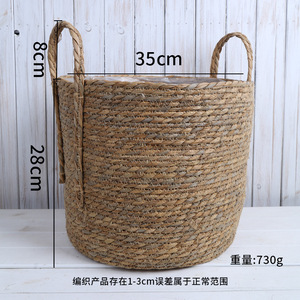 Cheapest Factory Grass Straw Decoration Woven <b>Storage</b> <b>Basket</b> Faux Rattan Flower Pot - Product Image 6