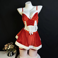 Nouvel ensemble de lingerie de Noël bondage tendance, jupe courte sexy et exotique, ensemble deux pièces soutien-gorge et culotte