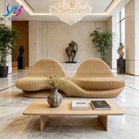 Bancs de jardin paramétriques modernes en bois, sièges d'extérieur de luxe, chaises d'attente durables pour espaces publics, hôpitaux, écoles, salons, hôtels
