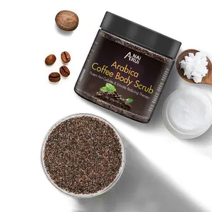 100% natürliches Arabica-Peeling-Kaffee-Körper peeling mit Bio-Kaffee-, Kokosnuss-und Sheabutter-Akne-Gesichts peeling