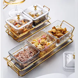 Hammer Snack Plate Bar Snack Candy Storage Box Creative Fruit Glass Plate Patterned Thick Glass Europe Giveaways Round Polished