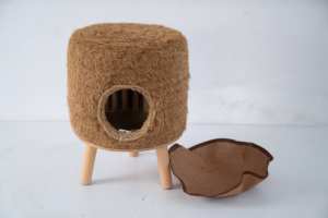 Casa para Gatos de Madera LM, Cama Elevada para Gatos, Cama Pequeña Hecha a Mano para Gatos, <span class=keywords><strong>Cueva</strong></span>, Muebles Cómodos para Mascotas, Casa Natural para Mascotas - Product Image 2