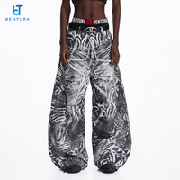 BENTURA Fabricant de jeans Design original Pantalons de haute qualité Coupe et couture Impression graphique léopard Impression DTG Patch Jeans en denim personnalisés