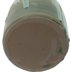 Vaso Alto in Ceramica con Smalto a Goccia Verde, Arredamento Contemporaneo per Soggiorno, Camera da Letto, Ufficio, Scrivania - Product Image 5