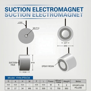 Solenoide de Elevación Electromagnético P5934 de 59 mm, CC 24 V, Potente Fuerza de Retención de 70 kg - Product Image 4