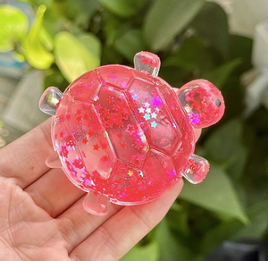 Jouet anti-stress en gel PU à rebond lent, tortue scintillante personnalisable avec logo, pour cadeau promotionnel - Product Image 2