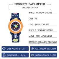 Montre étanche personnalisée originale pour enfants Space Cartoon Design Affichage à cadran analogique Cadran 26mm Montre sport à la mode boîtier PC OEM