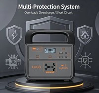 Générateur Solaire 300W à Onde Sinusoïdale Pure, Station Portable d'Urgence Extérieure, MPPT, UPS, Démarreur de Batterie, Lampe Torche Externe au Plomb-Acide