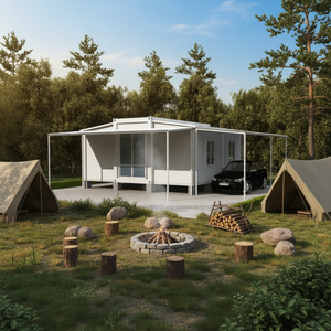 Maison conteneur extensible de 20 pieds, panneau sandwich, acier, bois, 2-3 chambres, disposition multi-pièces, design contemporain pour boutique/villa - Product Image 1