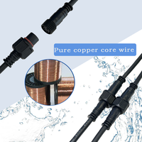 Mini connecteur mâle/femelle étanche IP67 en ABS/PVC à 2-4 broches, borne en cuivre, câble de 0,3-0,5 mm, fil de contrôle pour aquarium, LED extérieure