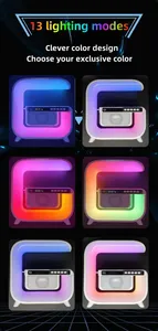 Support de chargeur d'enceinte sans fil avec <span class=keywords><strong>radio</strong></span> FM, lecteur de carte TF, veilleuse RGB, réveil et station de charge rapide, enceinte intelligente pour <span class=keywords><strong>iPhone</strong></span> Samsung - Product Image 6