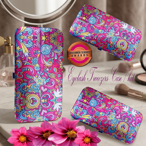 Superbe Kit de Pinces à Cils Imprimées avec Étui – Style Parfait, 3 Pièces, Anti-Magnétique, Pointe Crantée, Durable – Vente Flash - Product Image 3