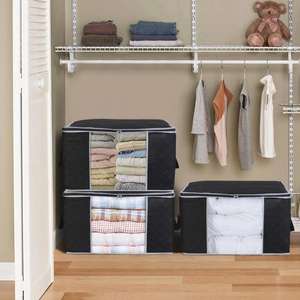 Hot New Design Foldable Underbed Storage Bag Fabric Bedroom Storage <b>Box</b> with Clear Window for <b>Blankets</b> & Clothes - Product Image 5