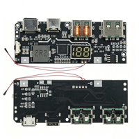 Module de batterie externe à charge rapide bidirectionnelle 22,5 W QC4+PD3.0 double Type-C double USB avec affichage numérique pour circuit imprimé de batterie externe DIY