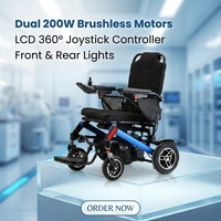 Fauteuil roulant électrique pliable pour adultes avec pneus pleins de 8 et 10 pouces, éclairage arrière et assistance à la mobilité