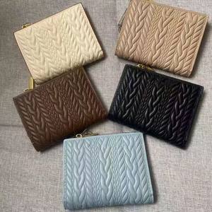 2024 nueva cartera corta de cuero suave con cremallera y monedero con patrón de cáñamo - Product Image 2