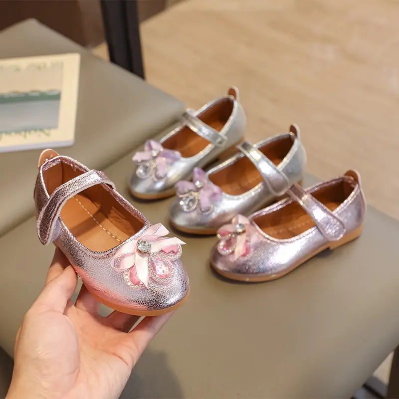 New Girls' Leather children designer kids high heel shoes New Fashion Cute Lightweight Walking soft sole kids princess shoes