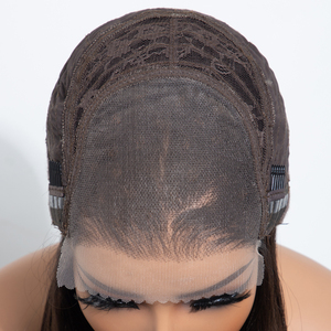 Peluca sintética de encaje frontal HD 6x4 con ondas en capas y cabello pre-arrancado, nueva gorra transpirable, fibra sintética resistente al fuego y a altas temperaturas. - Product Image 5