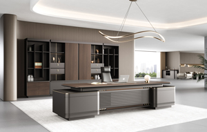 Scrivania Direzionale Moderna Personalizzata con Design a Pannelli, Costruzione in Legno Ecologico, Tavolo da Lavoro Modulare Durevole per Ufficio - Product Image 6