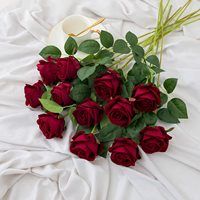 Großhandel Künstliche Rosen Seidenblumen Rosen Rot Einzelne Rose Blumen für Heim-, Hochzeits- und Partydekoration