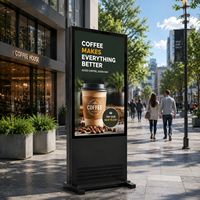 Affichage numérique LCD extérieur 55 pouces IP65, kiosque sur pied, 2500 cd, publicité toutes saisons pour événements commerciaux