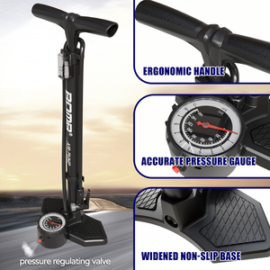 Pompe à pied pour vélo BOMB 160 PSI avec manomètre, pompe à air pour VTT, voiture, moto, aiguille à ballon, vente en gros - Product Image 1