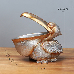 Europees geïnspireerde creatieve dierenfiguur, grote snavelvogel pelikaan, woonkamer, hal, sleutel, snoep, handgemaakt, opbergdoos, hars, ambacht, woondecoratie - Product Image 6