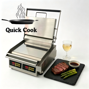 Grill électrique commercial multifonction 9 kW pour steaks, antiadhésif, et appareil à panini/sandwichs - Product Image 1