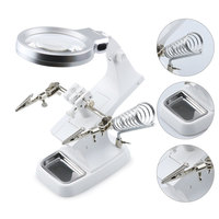 Outil de réparation de carte de circuit imprimé électronique de bureau lumière LED loupe USB Rotation à 360 degrés Clip auxiliaire d'origine Gadgets Gizmos