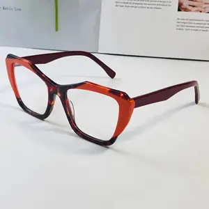 女性彩色眼镜架设计男士高品质醋酸纤维男女通用眼镜架猫眼光学电脑