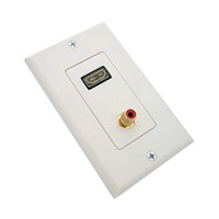 Plaque murale de type USA avec 1 connecteur RCA blanc 4K 60Hz 3D en ABS pour usage intérieur, fabriquée en Chine