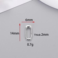 Fermoir à ressort rectangulaire en argent sterling 925 pour la fabrication de bijoux, vente en gros