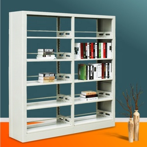 Étagère à livres double face moderne en <span class=keywords><strong>acier</strong></span> inoxydable pour bibliothèque scolaire, 5 étagères, structure KD, écologique, durable, couleur RAL - Product Image 2