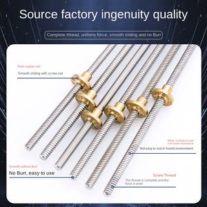 304 ステンレス鋼 T8 台形ネジ 300mm 500mm 1000mm 3D プリンタ自動化機器のネジ切り用ナット - Product Image 3