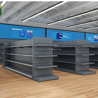 Rd Heavy-Duty Enkelzijdige Vrijstaande Metalen Gondel Supermarkt Plank Voor Supermarkt Retail Display Fruit Groente Rack