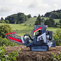 Trancheuse hydraulique agricole certifiée CE avec chaîne, machine de creusement autopropulsée sur chenilles
