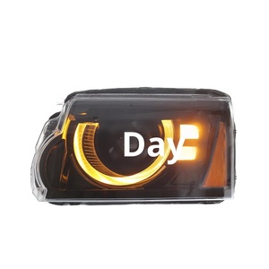 Conjunto de 4 faros delanteros estilo modificado 10-16 con luces diurnas LED de 12V y lente de señal de giro, faros LED de 12V 10-16 para 4 Hea - Product Image 3