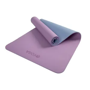 Nieuwe Productie Pilates Custom Logo 6Mm Hoge Kwaliteit Organische Eco Vriendelijke Recycle Duurzame Dubbele Kleur Tpe Yoga Mat