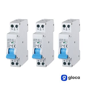 Interruttore Automatico Miniaturizzato Gloca JX30-32 1P+N C20 240V 50Hz 6kA Montaggio Modulare per Uso Domestico - Product Image 3