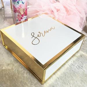 Rose Gold Custom Printed Logo Luxury Bridesmaid Cardboard Paper Packaging Gift Box With Lid