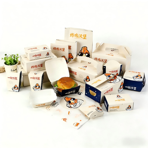 Juego <span class=keywords><strong>de</strong></span> Cajas <span class=keywords><strong>de</strong></span> Papel Desechables Ecológicas para <span class=keywords><strong>Comida</strong></span> Rápida, con Laminado Mate y Logotipo Personalizado, para Hamburguesas, Pollo Frito y Hot Dogs - Product Image 1