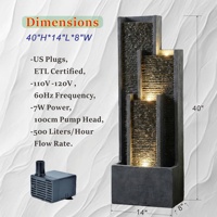 Fuente de Agua Artificial Moderna Personalizada, Impermeable, de Resina, Forma Irregular, 37x26.5x99CM, para Interiores/Exteriores, Hogar, Oficina, Jardín