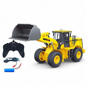Modèle de bulldozer Huina 1/16 échelle 1552 en métal moulé sous pression, <span class=keywords><strong>jouet</strong></span> télécommandé 2.4G 11CH, chargeuse-<span class=keywords><strong>pelleteuse</strong></span> en alliage avec lumières et son, véhicule d'ingénierie - Product Image 1