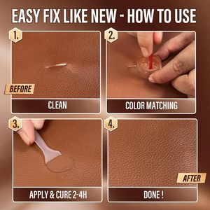 Kit de Reparación de Cuero para Muebles, Sofás, Chaquetas, Asientos de Coche <span class=keywords><strong>y</strong></span> Bolsos, Kit de Reparación de Vinilo con Instrucciones Fáciles para Combinar con Cualquier Color <span class=keywords><strong>y</strong></span> Restaurar - Product Image 4