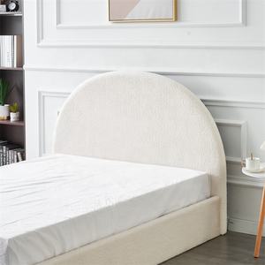 Muebles de dormitorio para niños cabecero redondo marfil Boucle tela tapizada elevador de gas hidráulico tamaño queen cama de almacenamiento Doble - Product Image 3