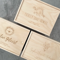 Boîte à souvenirs en bois personnalisée gravée, grande ou petite, pour bébé, couple, mariage, amour, fiançailles, avec couvercle coulissant, polie