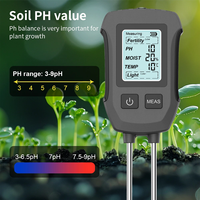 Alat Ukur Kesuburan Tanah 5 in 1, Pengukur PH Digital, Monitor Nutrisi, Penganalisis Cepat, Sensor Kesuburan Tanah