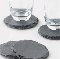 Dessous de verre en pierre naturelle de style classique, tapis de verre en ardoise de 5mm d'épaisseur