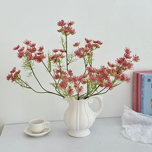 Fleur artificielle en dentelle à 5 branches, haute simulation, en plastique, pour décoration intérieure et accessoire de photographie de mariage - Product Image 4